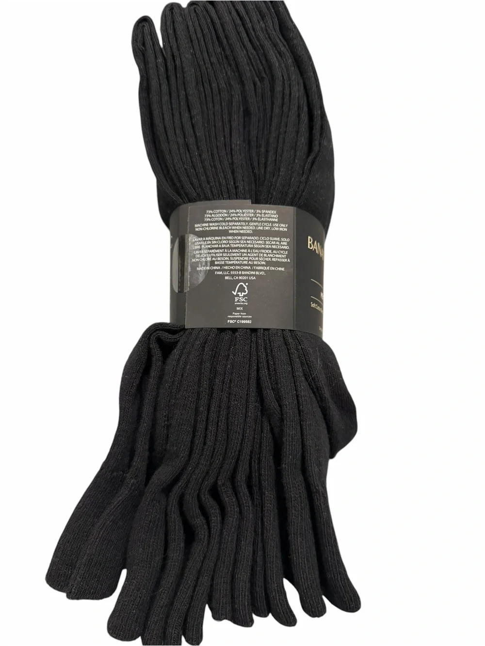 NWT/Banana Republic Men's Dress Sock, 6-pair/True Black